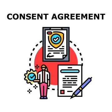 Consent agreement processing legal document approval Stock Illustration