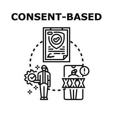 Consent based data privacy protection and security concept Stock Illustration