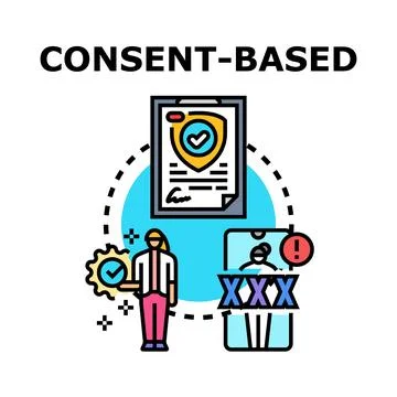 Consent based data privacy protection and security concept Stock Illustration