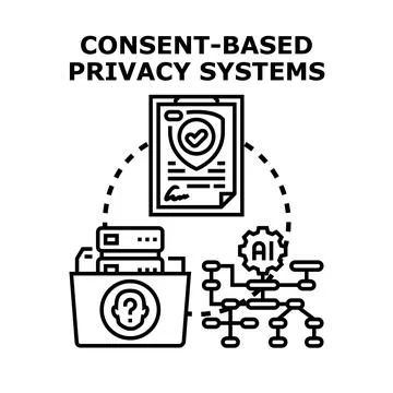 Consent based privacy systems protecting personal data and information Illustrazione stock