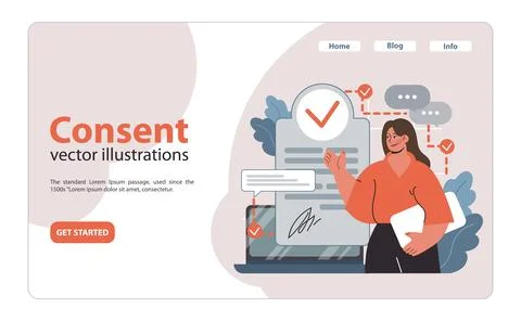 Consent concept. Flat vector illustration イラスト素材