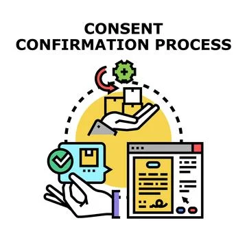 Consent confirmation process online document agreement Stock Illustration