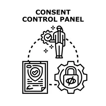Consent control panel managing data privacy settings Stock Illustration