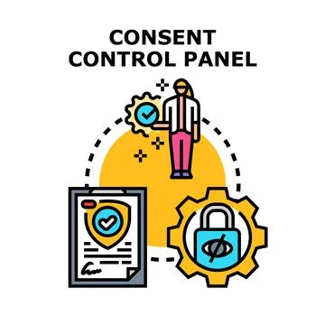 Consent control panel managing data privacy settings Stock Illustration