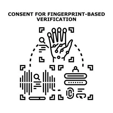 Consent for fingerprint based biometric verification Stock Illustration