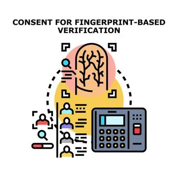 Consent for fingerprint based verification system Stock Illustration