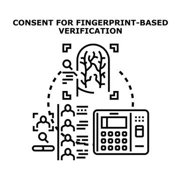 Consent for fingerprint based verification system Stockillustratie