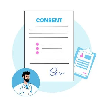Consent form document Stock Illustration