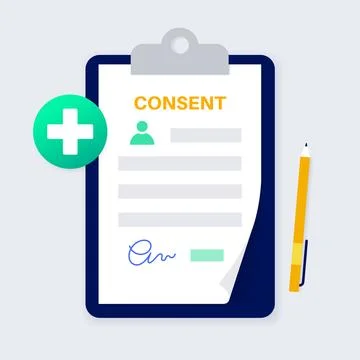 Consent form document Stock Illustration