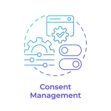 Consent management blue gradient concept icon Stock Illustration