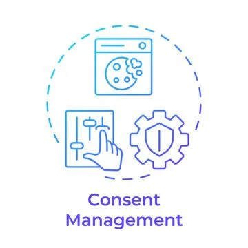 Consent management blue gradient concept icon Illustrazione stock