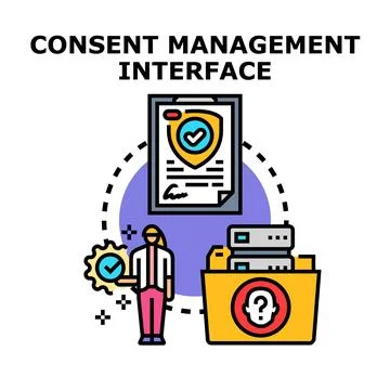 Consent management interface ensuring data privacy compliance イラスト素材