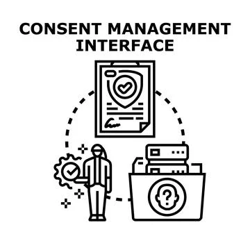 Consent management interface ensuring data privacy compliance Stock Illustration