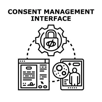 Consent management interface protecting personal data privacy イラスト素材