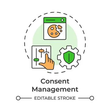 Consent management multi color concept icon 스톡 일러스트