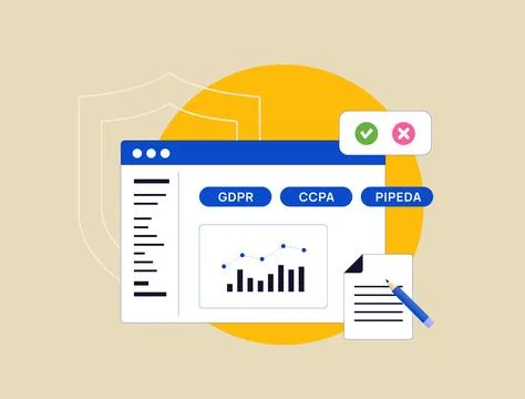 Consent Management Platform. Privacy Solutions, GDPR Compliance, User Data Stock Illustration