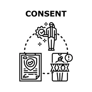 Consent managing digital access and privacy data 스톡 일러스트