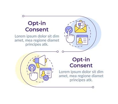 Consent models infographic vertical sequence 스톡 일러스트