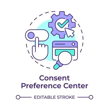 Consent preference c enter multi color concept icon 스톡 일러스트