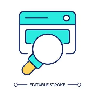 Consent preference line color icon Stock Illustration