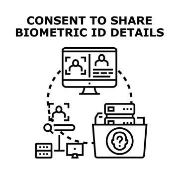 Consent to share biometric data identity details Stock Illustration