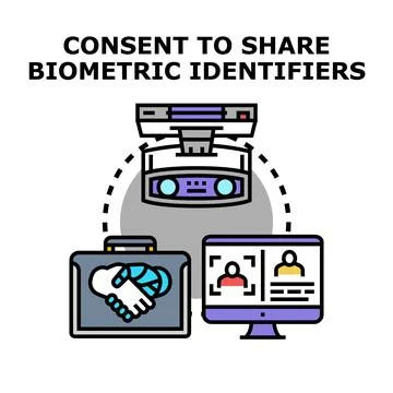 Consent to share biometric identifiers data privacy agreement Stock Illustration