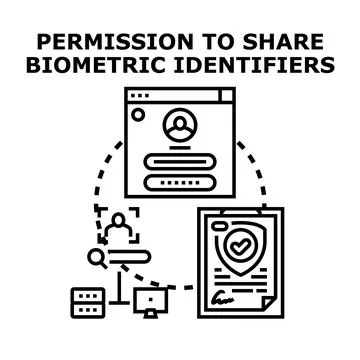 Consent for sharing biometric identifiers vector concept Stock Illustration