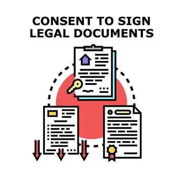 Consent to sign legal documents vector concept Stock Illustration