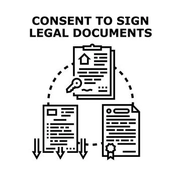 Consent to sign legal documents vector concept Illustrazione stock
