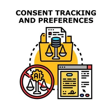 Consent tracking digital privacy preferences law vector concept Stock Illustration