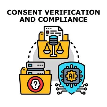 Consent verification and compliance concept for data protection Stock Illustration