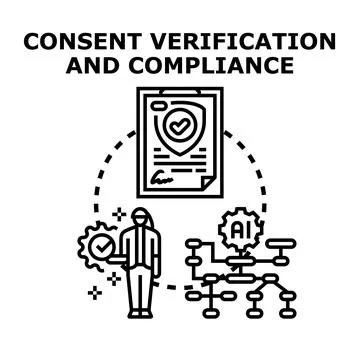 Consent verification and compliance concept for data privacy regulation Stock Illustration