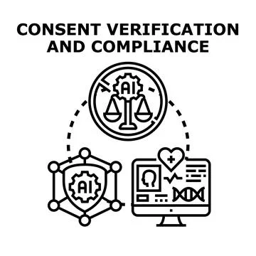 Consent verification and compliance for data regulation Stockillustratie