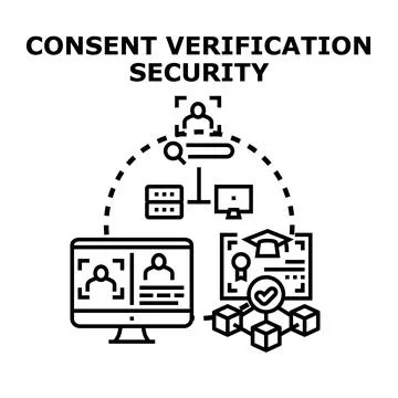 Consent verification security and identity access control system Stockillustratie