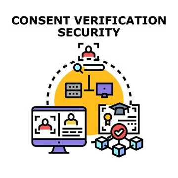 Consent verification security and identity access control system イラスト素材