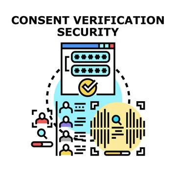Consent verification security concept for digital data protection Stock Illustration