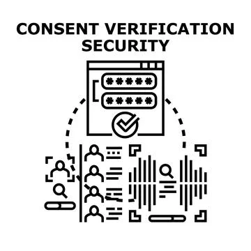 Consent verification security concept for digital data protection Illustrazione stock