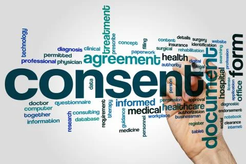Consent word cloud Stockillustratie