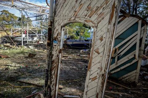 Consequence of drone attack in Odesa, Ukraine - 17 Oct 2023 Fotos de archivo