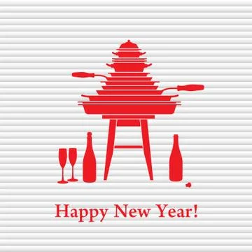 The consequence of the New Year is a mess Stock Illustration