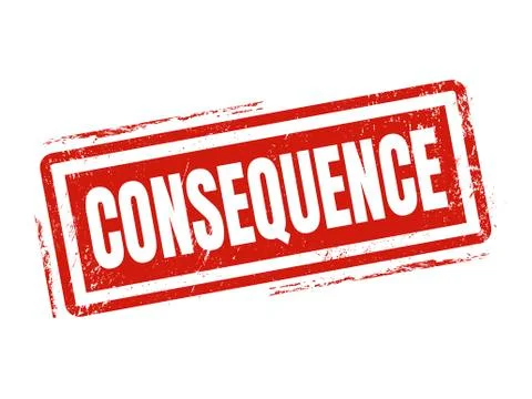 Consequence red stamp style 스톡 일러스트