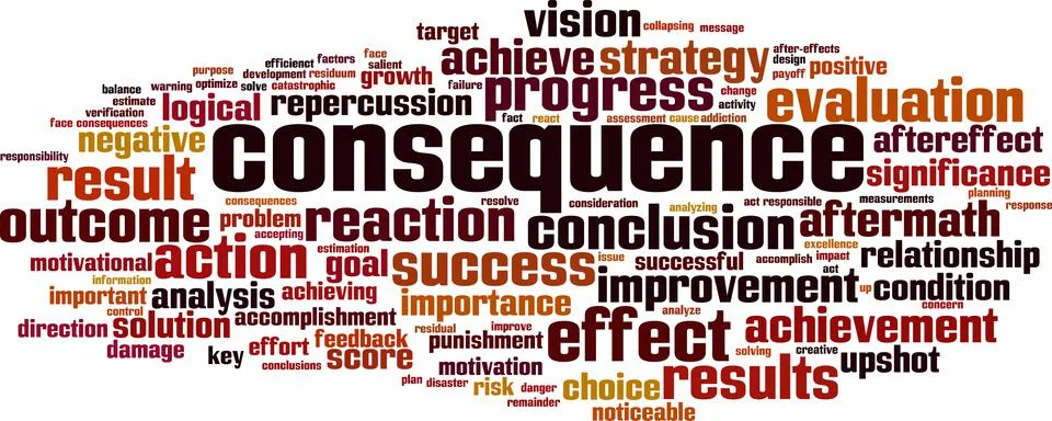 Consequence word cloud Stock Illustration