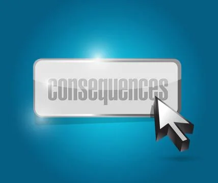 Consequences button illustration design Illustrazione stock