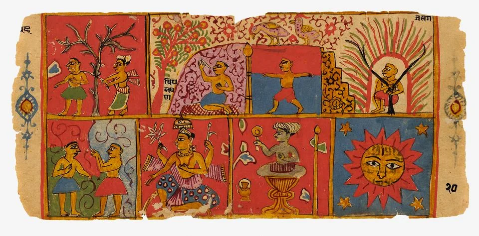 Consequences of Certain Actions, Folio from a Samgrahanisutra (Book of Comp.. Stock Photos