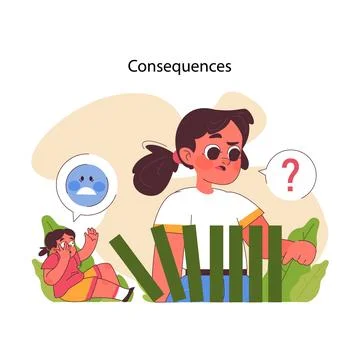 Consequences concept. Flat vector illustration Illustrazione stock