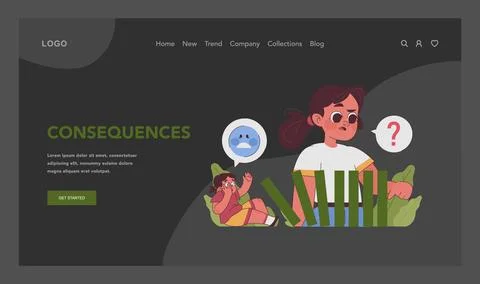 Consequences concept. Flat vector illustration Stock Illustration