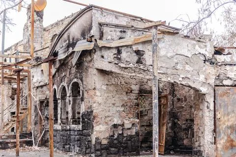 Consequences of the fire of shopping malls Stock Photos