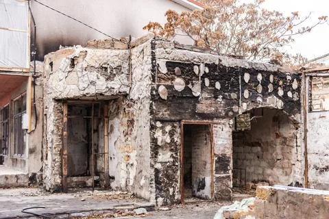 Consequences of the fire of shopping malls Stock Photos