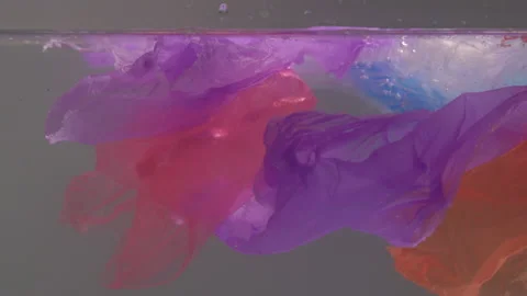 Consequences of irrational use of polyethylene. Pollution of rivers and seas by Video stock 179704494