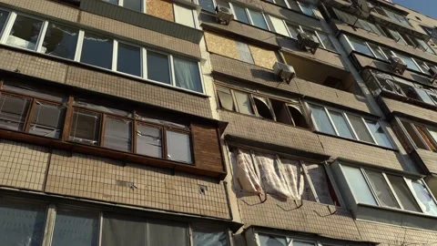 Consequences of rocket attack on the center of Ukraine. Stock Footage 229043804